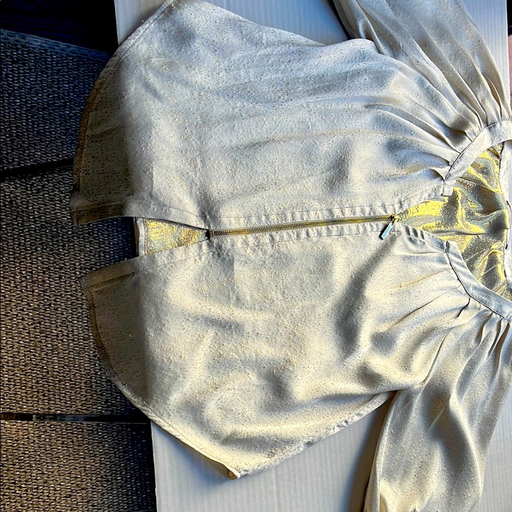 Shimmery Gold Zip-Front Jacket